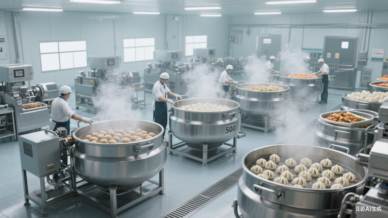 夹层锅适用于速冻食品加工：加热均匀易成型，产品品质有保障(图6)