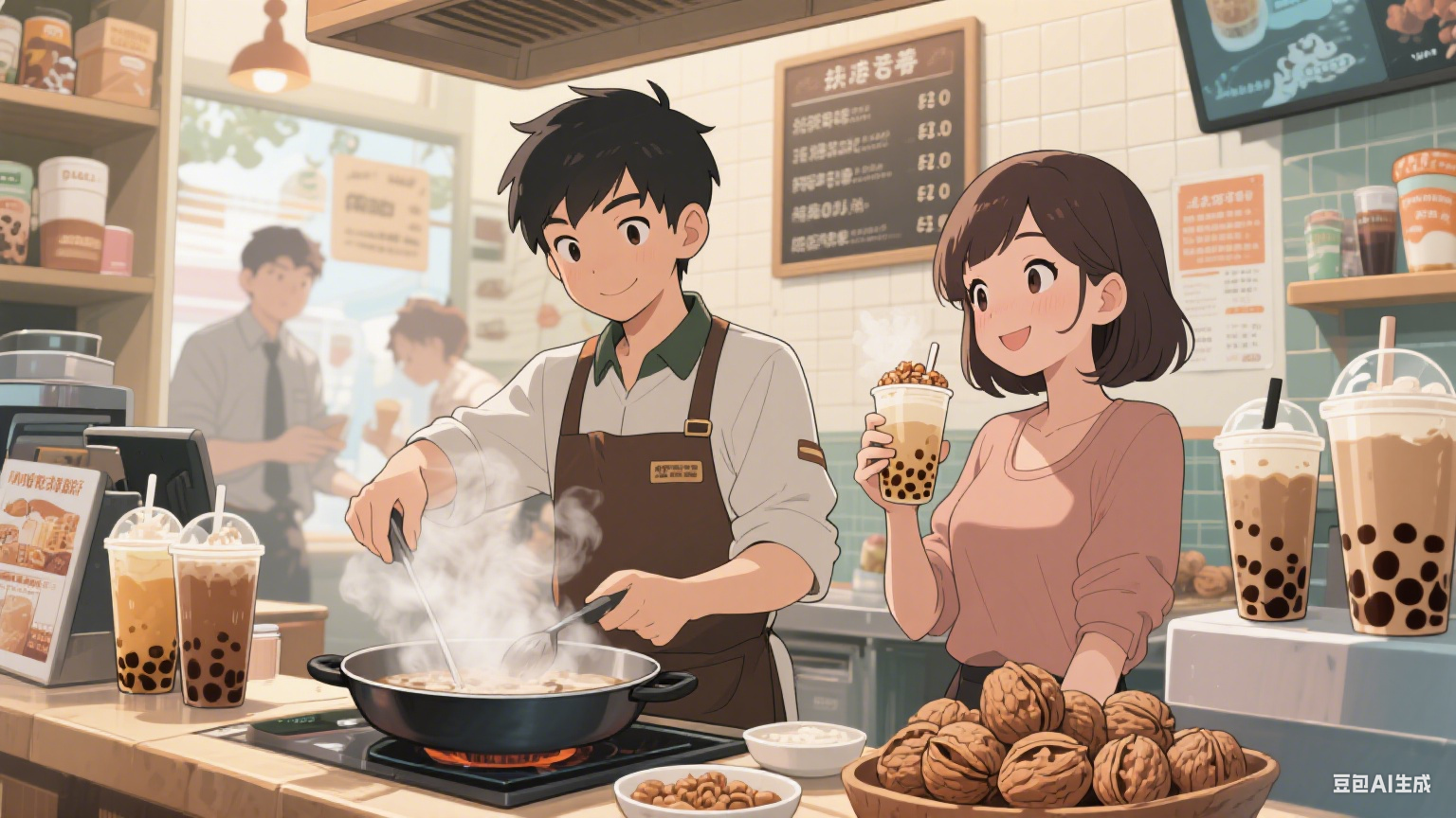 夹层锅应用于核桃露制作：研磨加热同步，口感细腻超营养(图4)