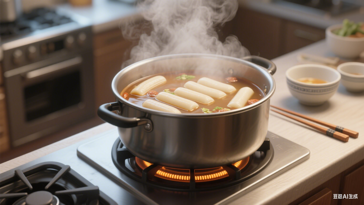 夹层锅让制作年糕汤更轻松：年糕煮软不粘连，汤品味道鲜(图6)