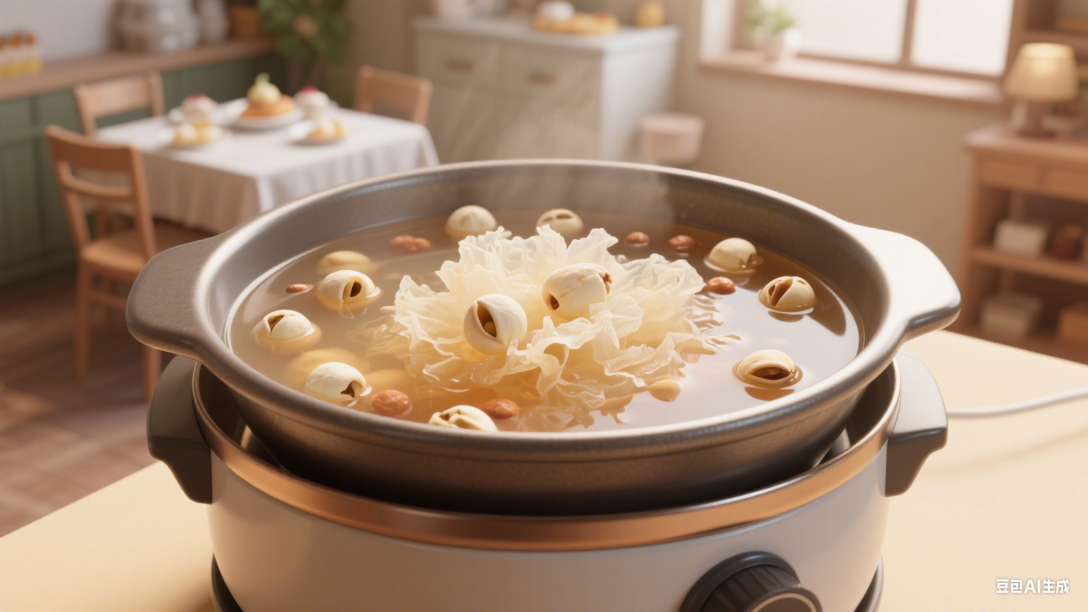 夹层锅适用于银耳莲子羹制作：熬煮充分胶质足，滋养甜品超优质(图6)