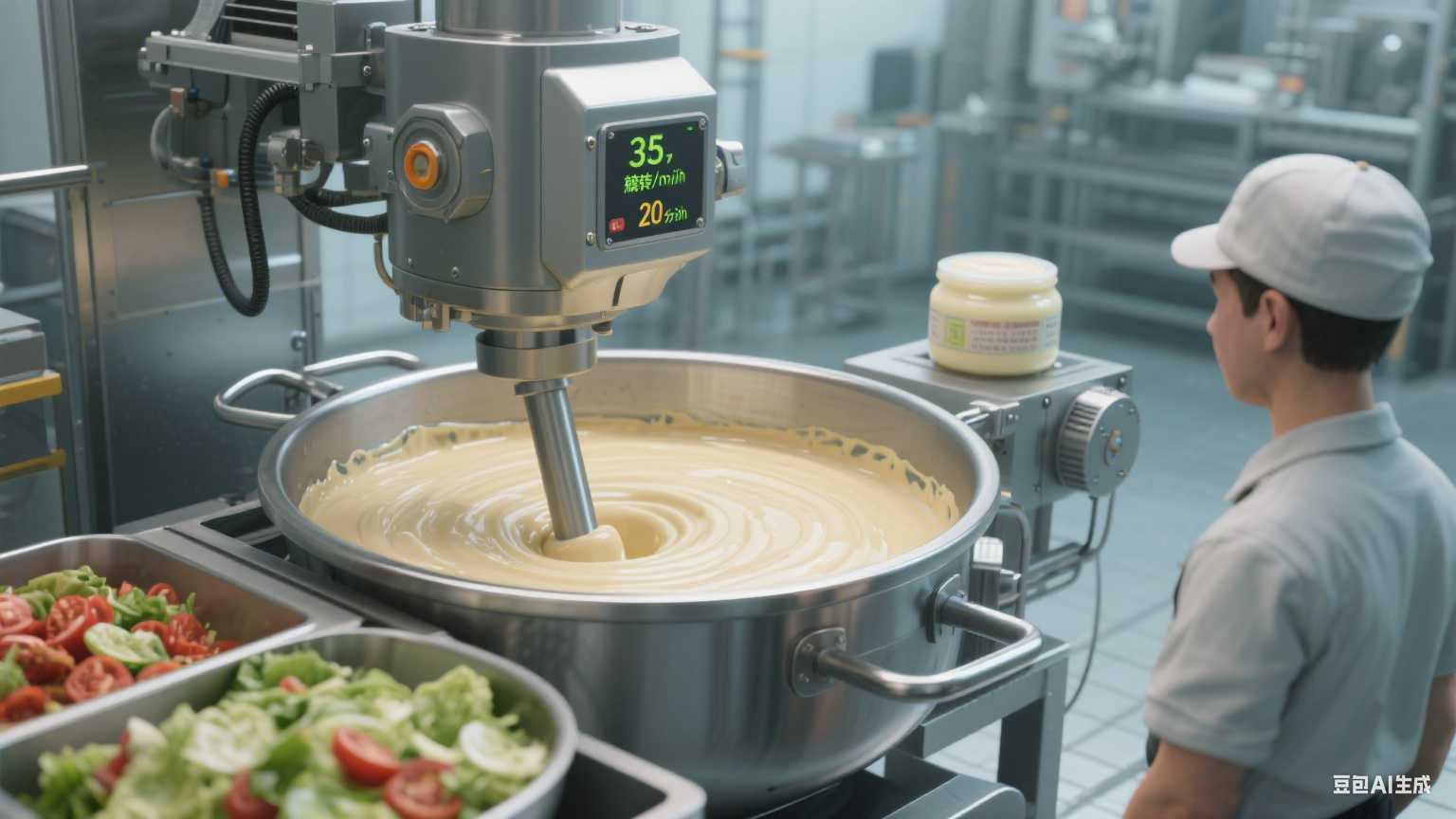 夹层锅搭配搅拌功能,酱料混合均匀,减少人工投入(图3) 夹层锅搭配搅拌功能,酱料混合均匀,减少人工投入(图3)