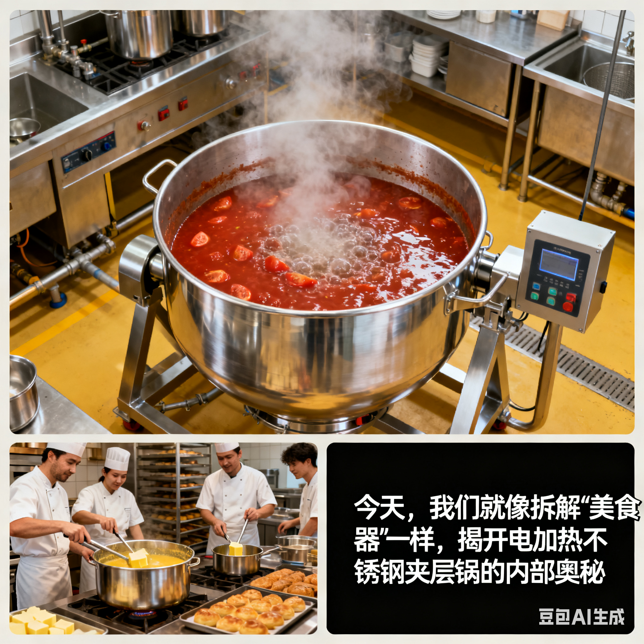 锅身里的精密世界：电加热不锈钢夹层锅内部结构解析(图1)