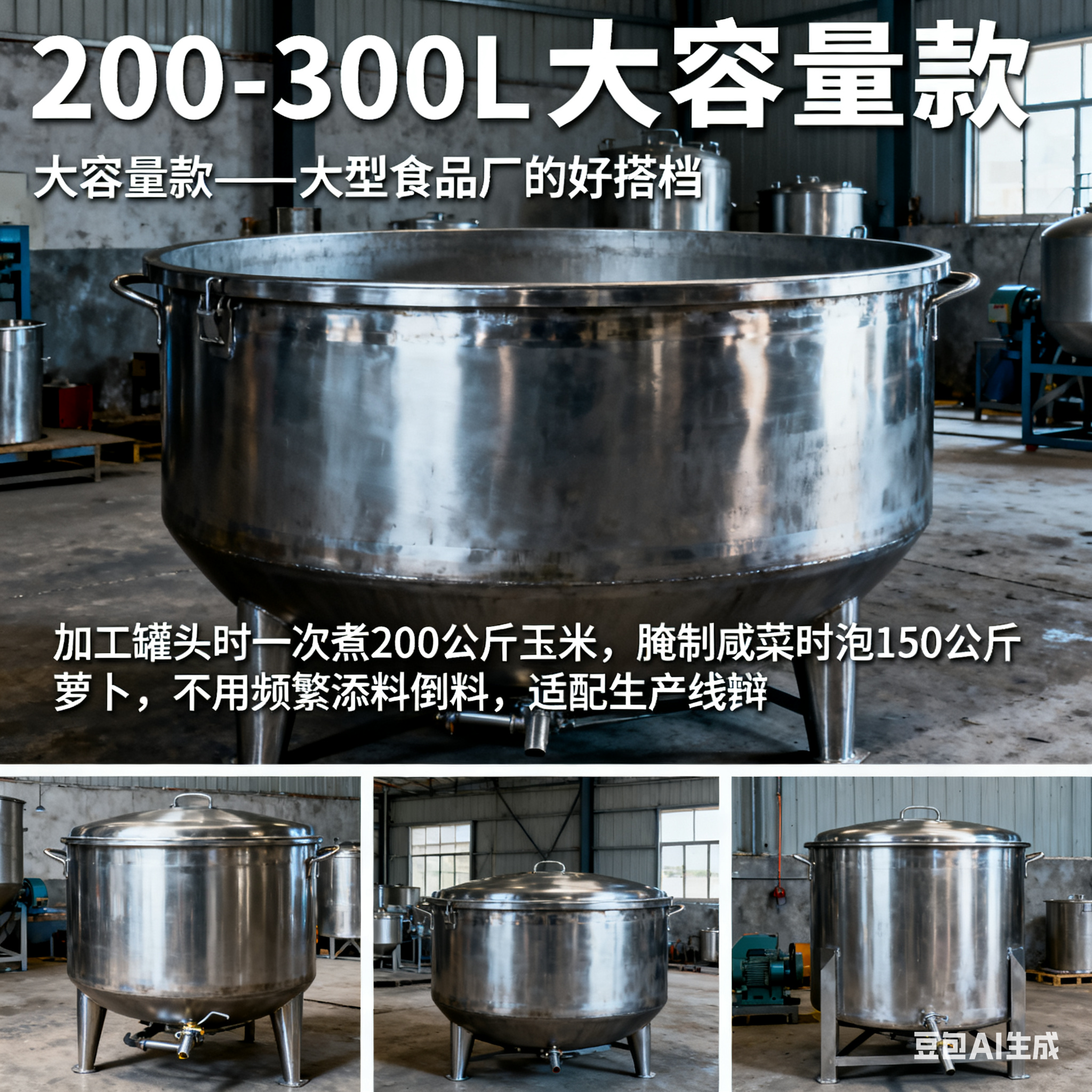 电加热夹层锅：规格够全吗？(图2)