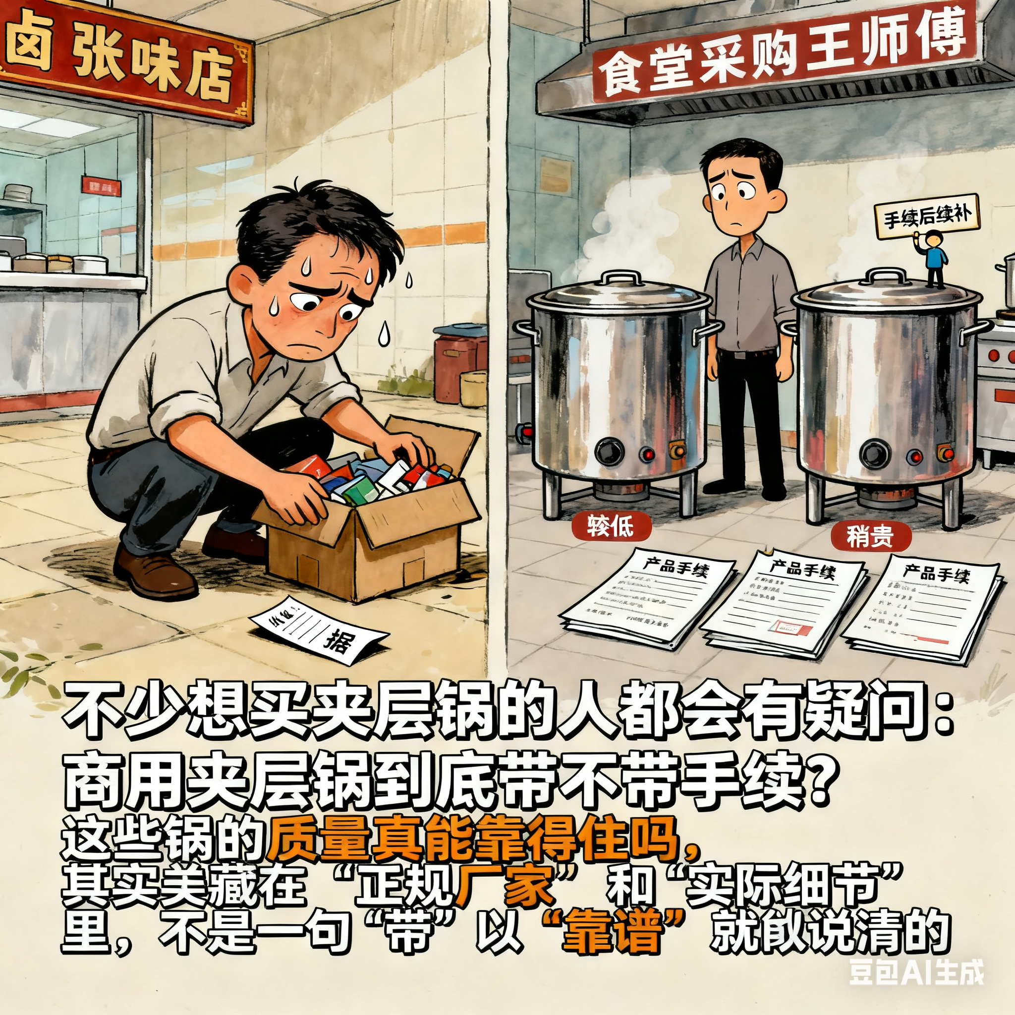 夹层锅带手续吗？质量靠谱不？(图1)