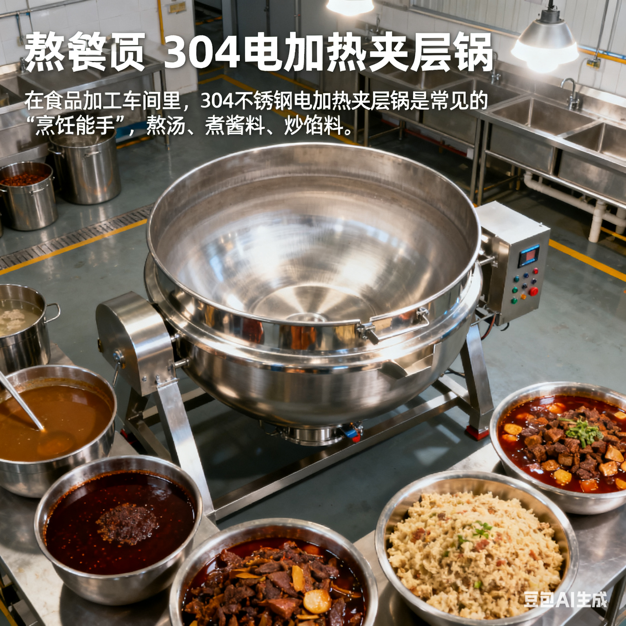 304 不锈钢电加热夹层锅，有几个齿轮？(图1)