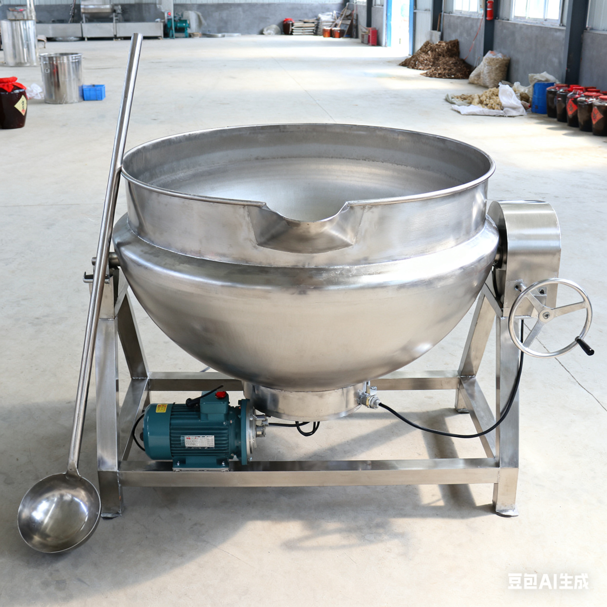 304 不锈钢电加热夹层锅，有几个齿轮？(图2)