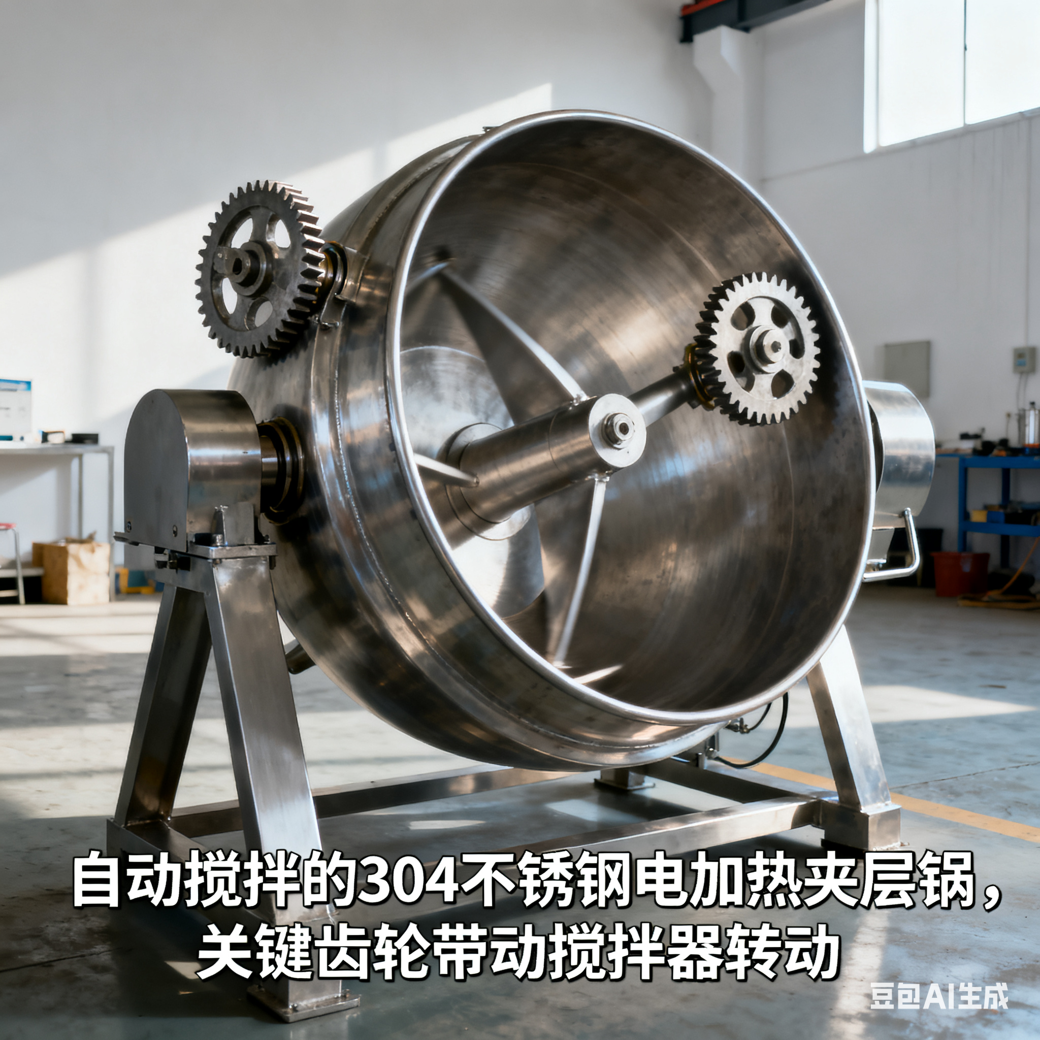 304 不锈钢电加热夹层锅，有几个齿轮？(图3)