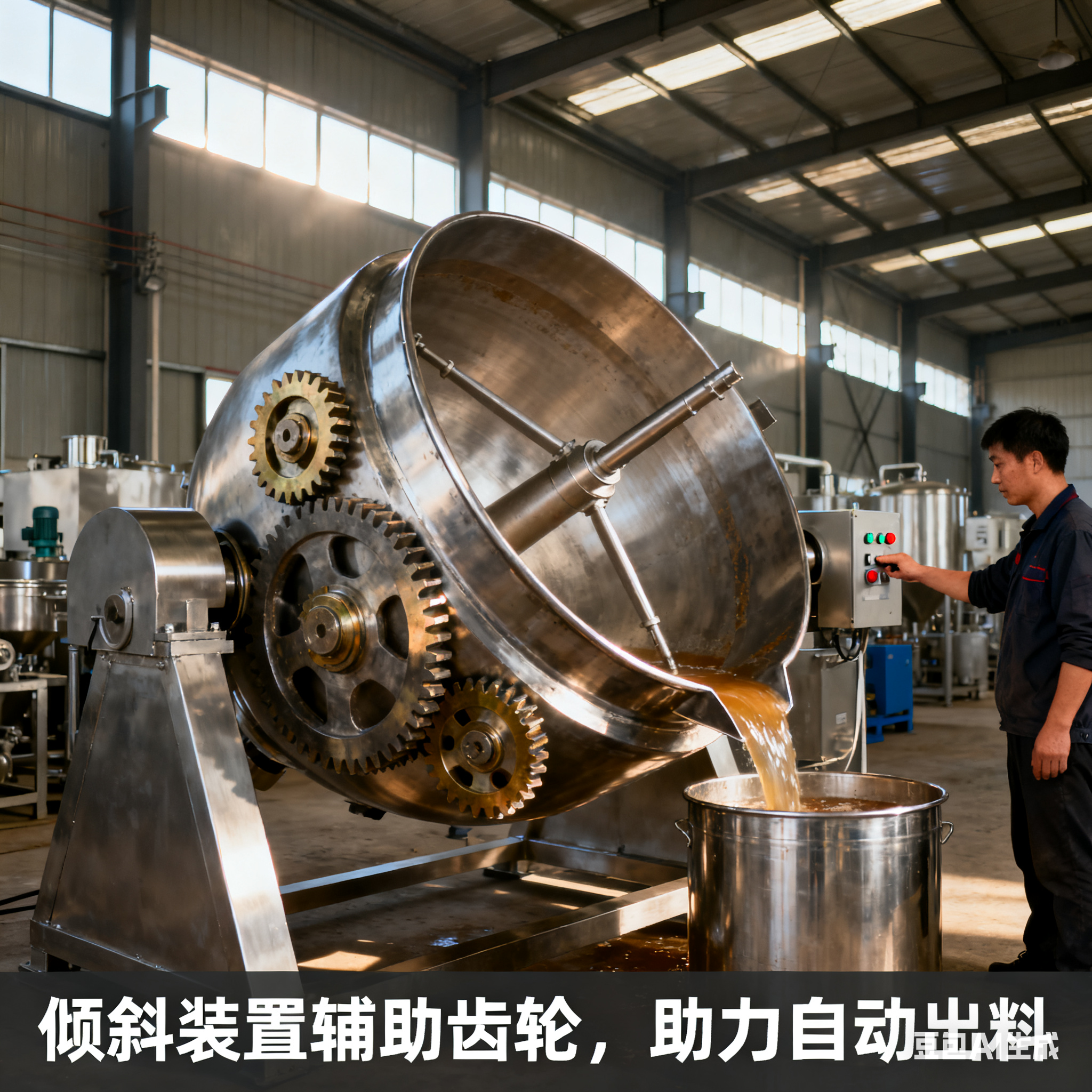 304 不锈钢电加热夹层锅，有几个齿轮？(图5)