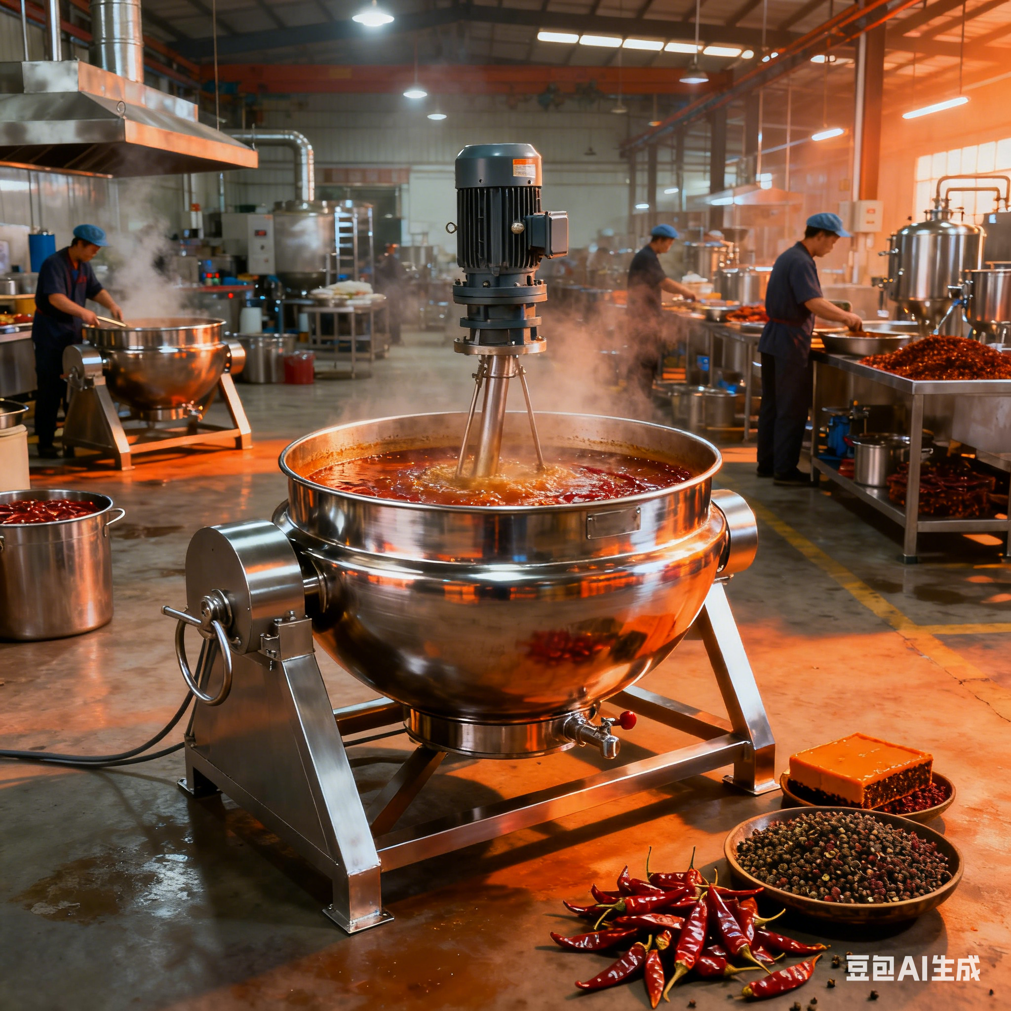 火锅底料熬制夹层锅：可用于餐厅多类烹饪吗？搅拌效果如何？(图1)