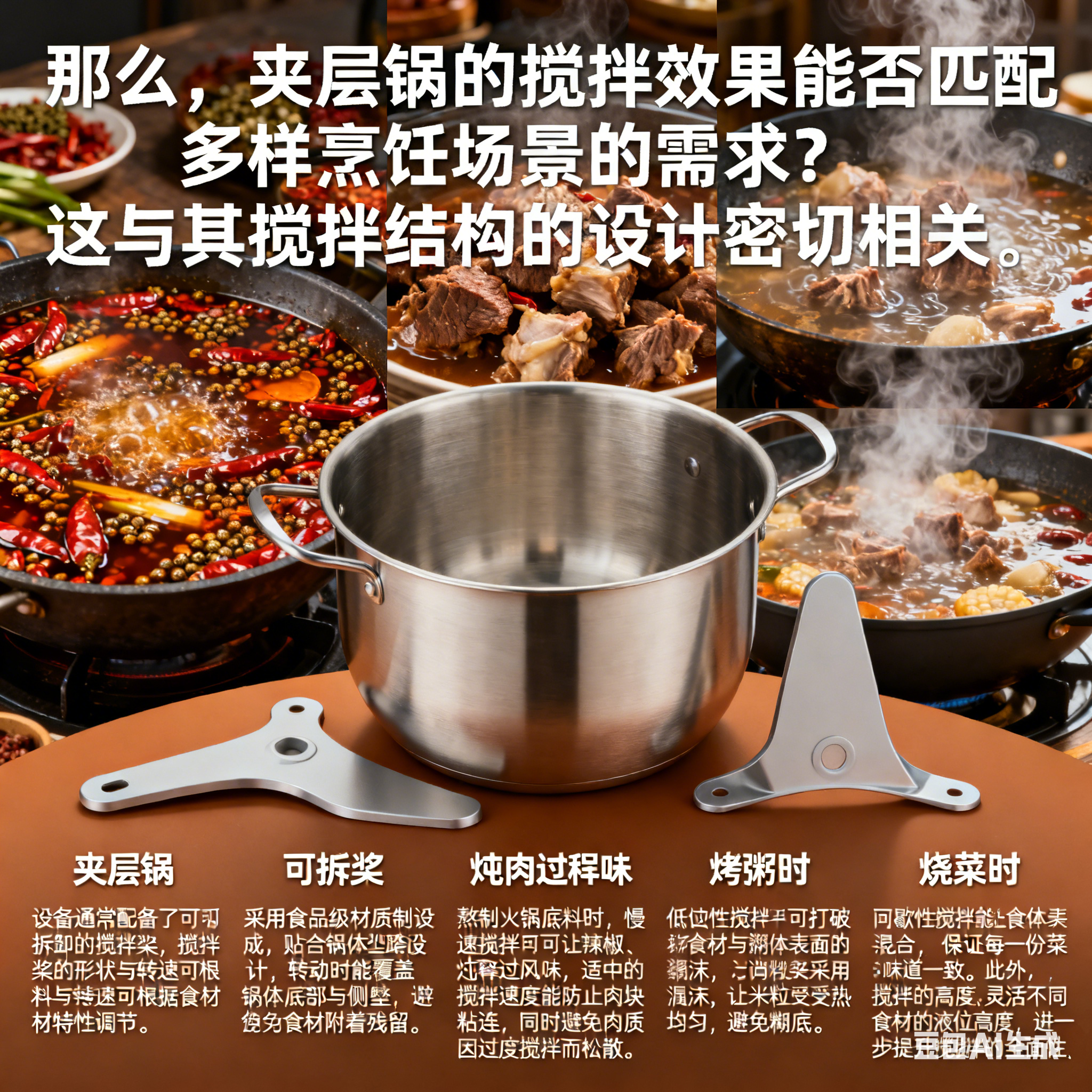 火锅底料熬制夹层锅：可用于餐厅多类烹饪吗？搅拌效果如何？(图3)